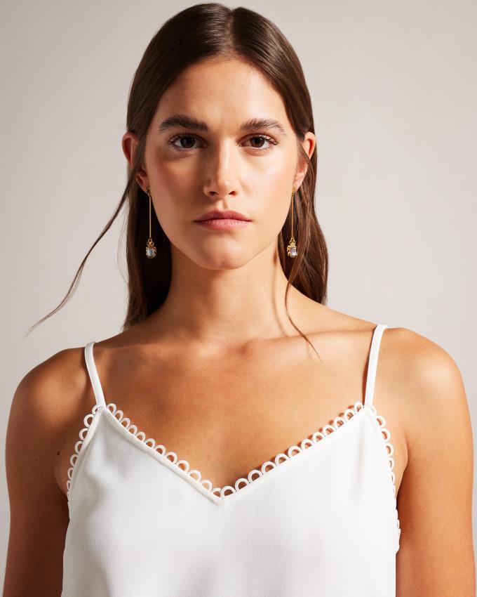 Hauts Ted Baker Strappy Cami With Looped Trims Blanche Femme | UEG-25320617